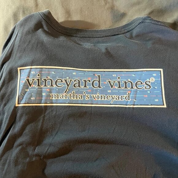 Navy Blue Mens VV Long Sleeve - Picture 2 of 2